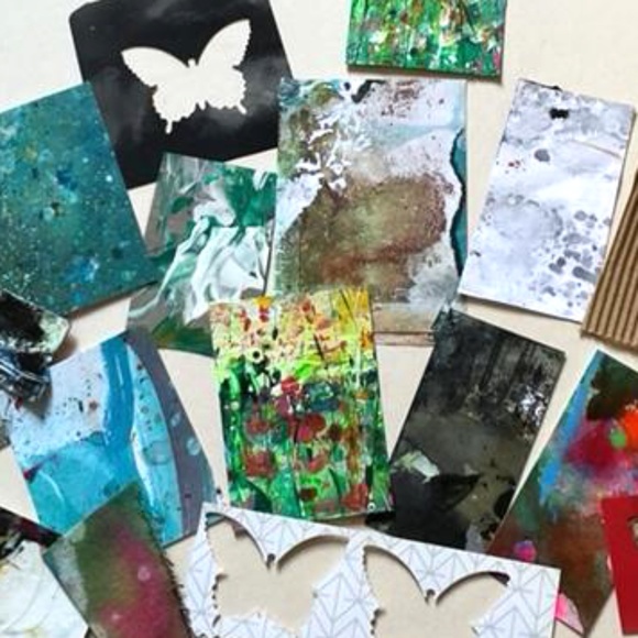 Junk Journal Pack 15+ Hand painted Pieces, Great for scrapbooking, collage - Picture 2 of 13